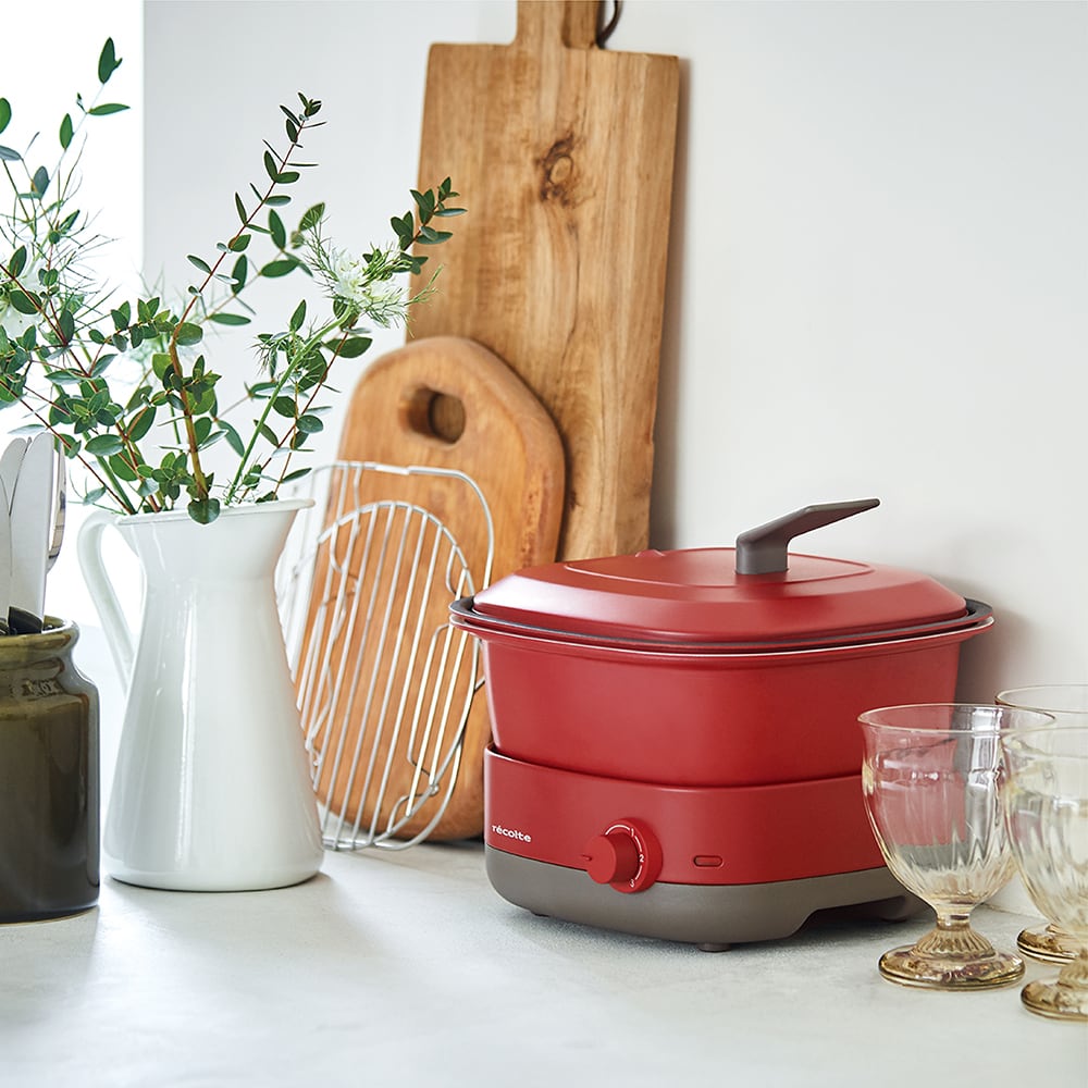 レコルト ポットデュオ キャレ RPD-4 recolte Pot Duo Carre (レッド) レコルト ポットデュオ キャレ RPD-4 recolte Pot Duo Carre (レッド)