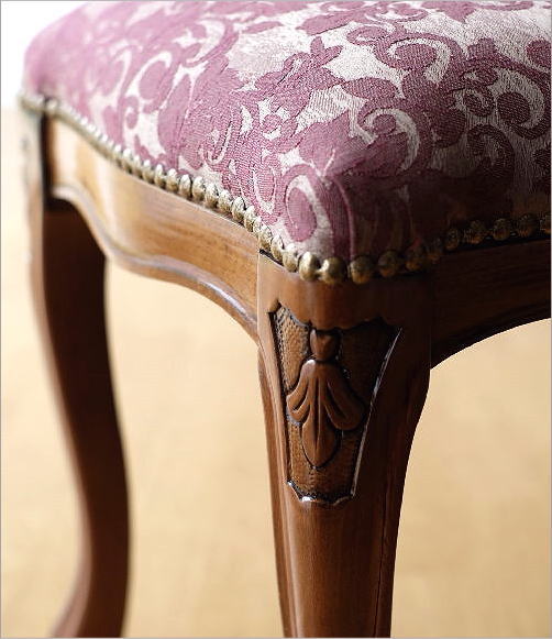 イタリア製家具・エレガントなストライプ柄スツール・ピンク ブラウン脚 Sサイズ51350 猫脚 輸入家具 ヨーロピアン家具 イタリア製家具・エレガントなストライプ柄スツール・ピンク ブラウン脚 Sサイズ51350 猫脚 輸入家具 ヨーロピアン家具