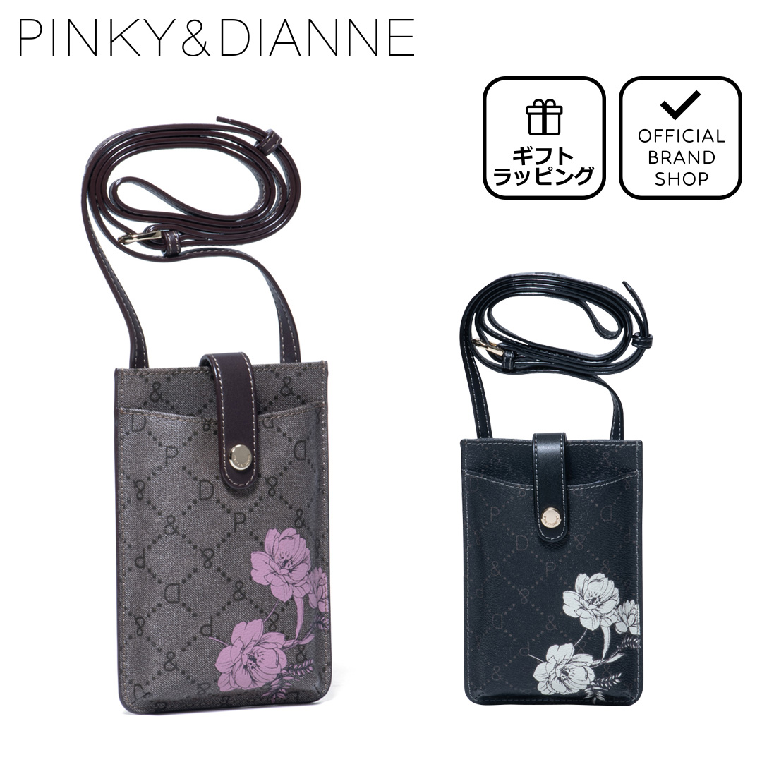 ピンキー&ダイアン ピンキーアンドダイアン スマホショルダー スマホケース レディース ブランド レザー ブラウン/ブラック ピンキー&ダイアン ピンキーアンドダイアン スマホショルダー スマホケース レディース ブランド レザー ブラウン/ブラック