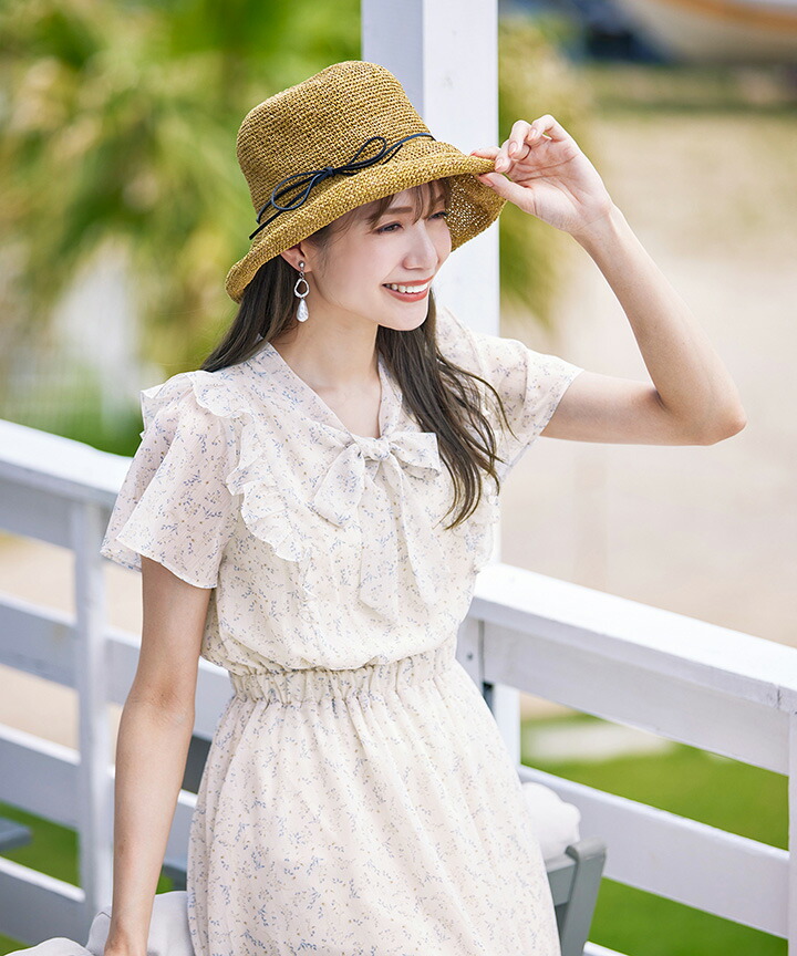 レディース 半袖 ワンピース 花柄 リボン フリル S M ロング丈 ロリータ ガーリー AS11306 レディース 半袖 ワンピース 花柄 リボン フリル S M ロング丈 ロリータ ガーリー AS11306