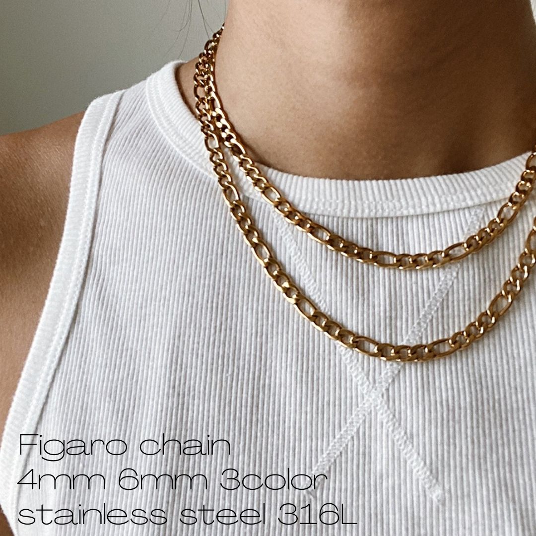 Crucible 2トーンマットステンレススチールフィガロチェーンブレスレット (7.5mm) 8.5インチ Crucible 並行輸入品