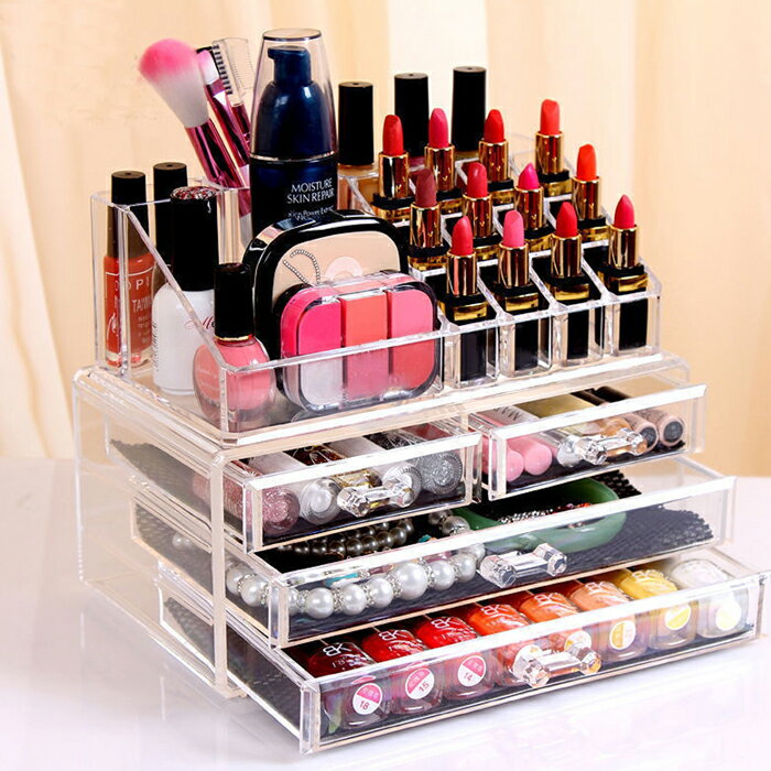 化粧品収納ボックス メイクボックス 引き出し付き アクセサリーケース 収納 雑貨 コスメボックス 化粧品収納 小物入れ おしゃれ ボックス 卓上ケース