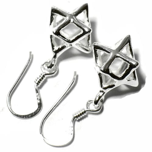 ダビデの星 ダングルイヤリング メンズ レディース ステンレススチール 個々のパンクスタイル 六角形 クリップオン フープイヤリン 並行輸入品