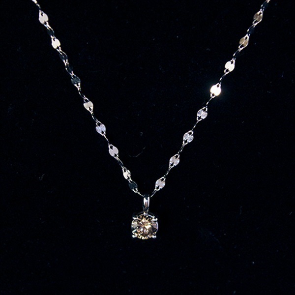 純プラチナ 0.7ctダイヤモンドペンダント/ネックレス スクリューチェーン（鑑別書付き）