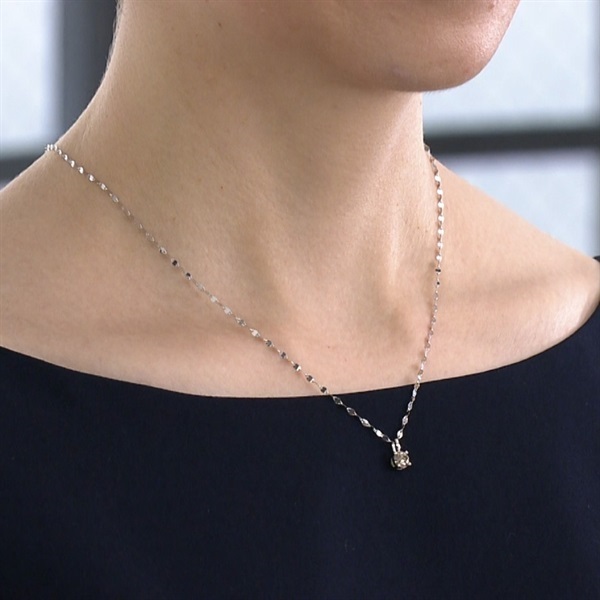 純プラチナ 0.7ctダイヤモンドペンダント/ネックレス スクリューチェーン（鑑別書付き）