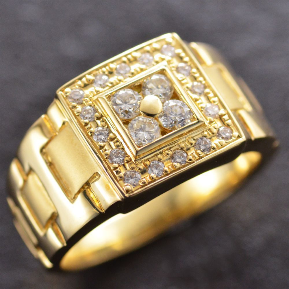 ダイヤモンド リング 指輪 ゴールド 18k ダイヤ アンティーク ミル セール 2024 夏