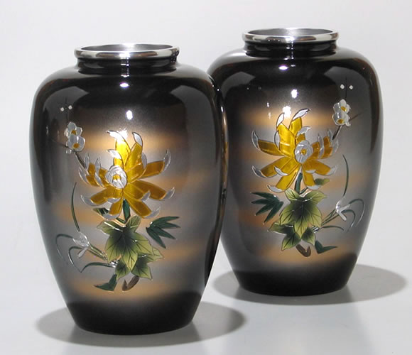 夏目花瓶 竹雉 8号 台付 ( 木箱名入れ有料 木札名入れ有料 敬老の日 プレゼント 孫 ガラス フラワーベース 花器 一輪挿し おすすめ 九谷焼 周年 創立 上場 )