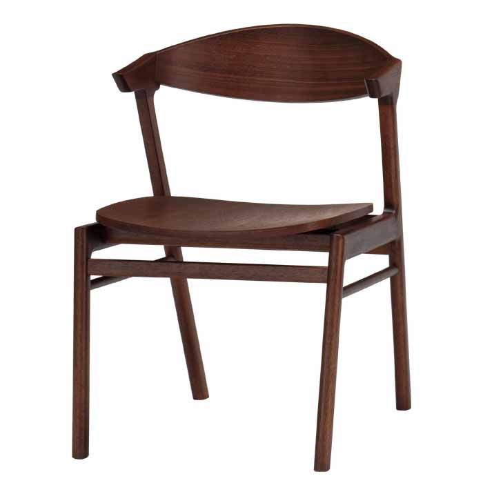 ダイニングチェア 肘付き セミアームチェア クッション座 ウォールナット 天然木ウォールナット材 ミキモク Plath プラス スタイリッシュ おしゃれ