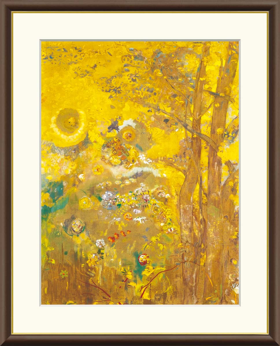 絵画 アート額絵 世界の名画 ルドン「花」 高品質複製画 W520×H420 NK0-RD-4M 美術館（代引き不可）ジクレー版画