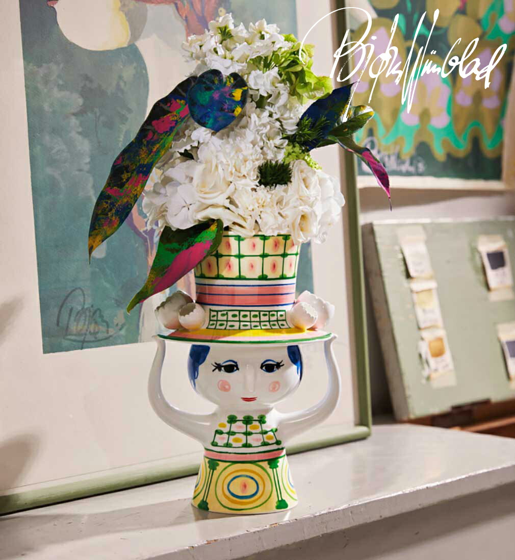 LADY WITH HAT VASE H20cm ビヨン・ヴィンブラッド Bjorn Wiinblad 北欧デンマーク 54050