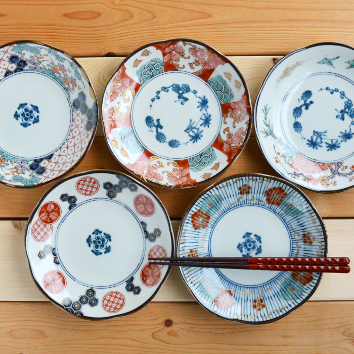 10個セット 小付 赤絵十草菊型2.8小付 ［ 8 x 4.3cm ］