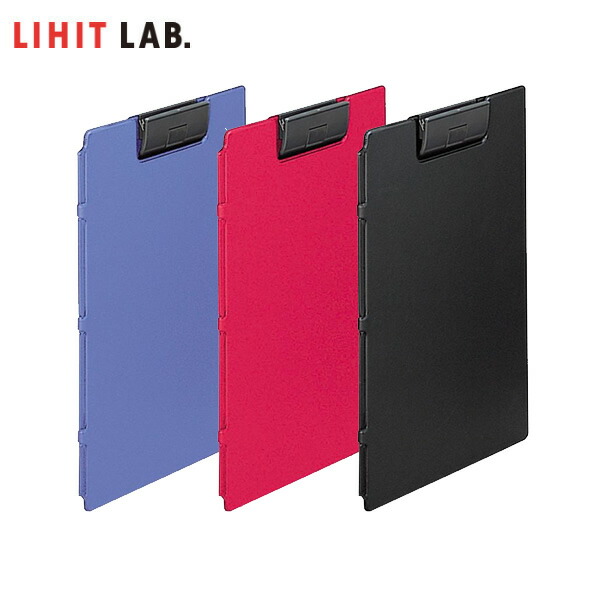 （まとめ）LIHITLAB クリップファイルA4 青 F-5067-8〔×30セット〕