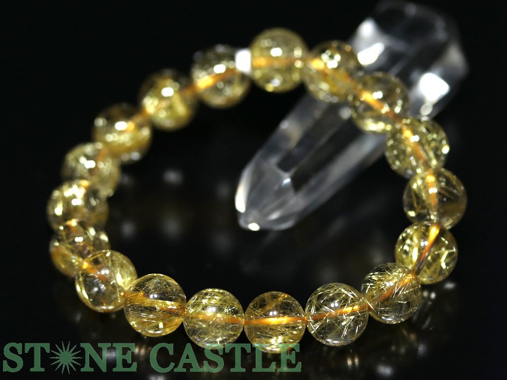 石流通センター 高品質 天然石 ブレスレット ブラックタイチンスーパーセブン (5A) (約10.5〜11mm) (ケース付) パワーストーン