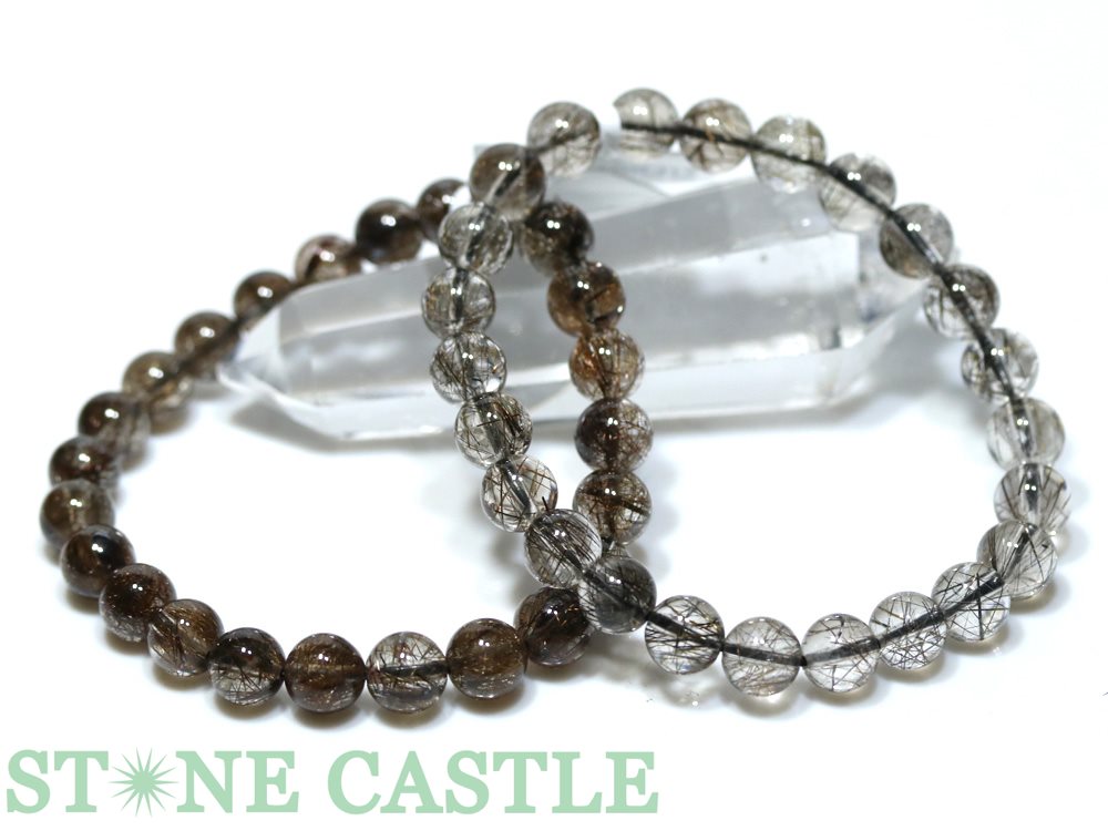 石流通センター 高品質 天然石 ブレスレット ブラックタイチンスーパーセブン (5A) (約10.5〜11mm) (ケース付) パワーストーン