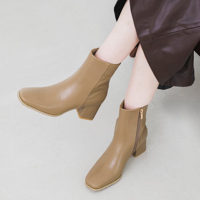 ブーツ 「美人百花2月号掲載」スクエアトゥブーティー レディース