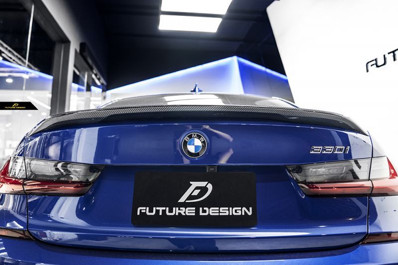 3シリーズG20G28 2020-2021カーリアスポイラーブラックトランクスポイラー（100％カーボンファイバー素材）に適しています