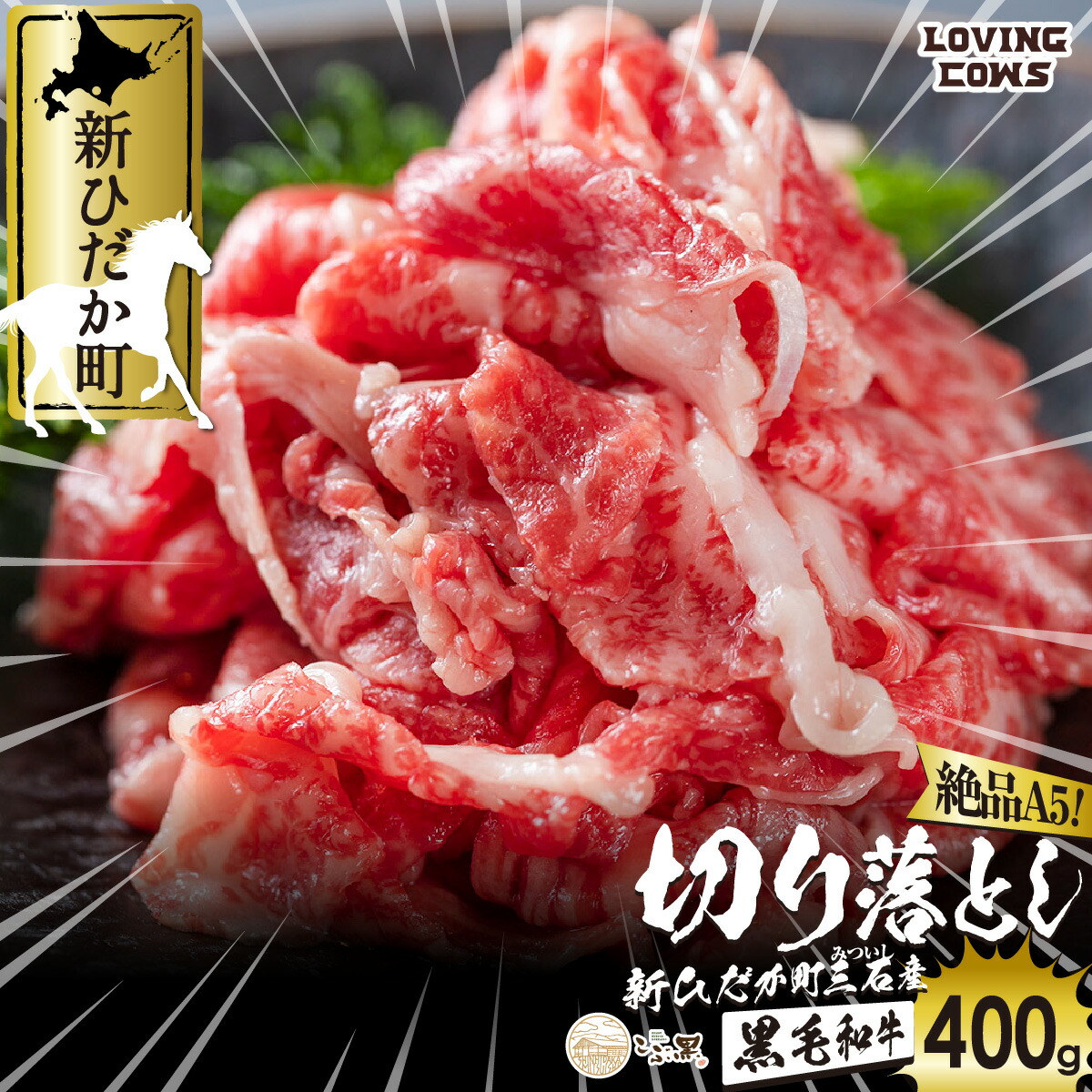 ふるさと納税 新ひだか町 北海道産 黒毛和牛 こぶ黒 ハンバーグ 8個