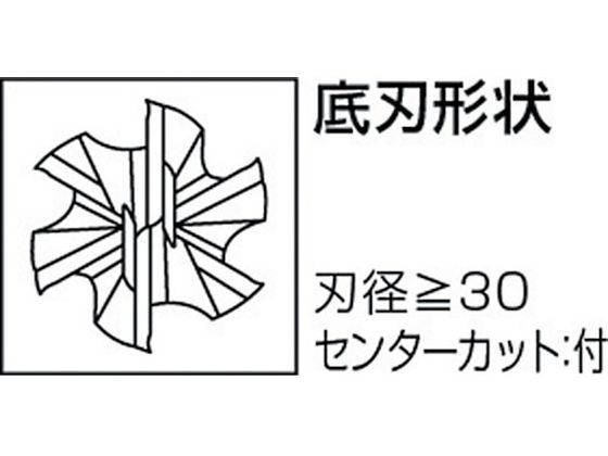 ■三菱K 6枚刃バイオレット ハイススクエアエンドミルロング刃長(L)40mm[店頭受取不可]