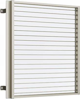 YKKAP窓まわり 目隠し 多機能ルーバー 上下同時可動タイプ[引き違い窓用] たて隙間隠し付枠：[幅1235mm×高1350mm]【ア