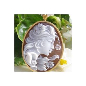 Giovanni Aversano作　シェルカメオ/K18WGペンダントトップ