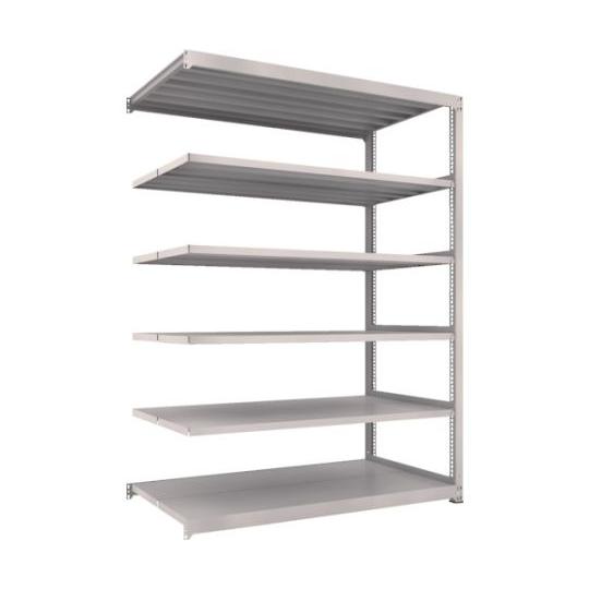 スチールラック M3型中量棚 1800×921×H2400 6段 連結 ネオグレー トラスコ中山 M3-8696B (61-3027-21)