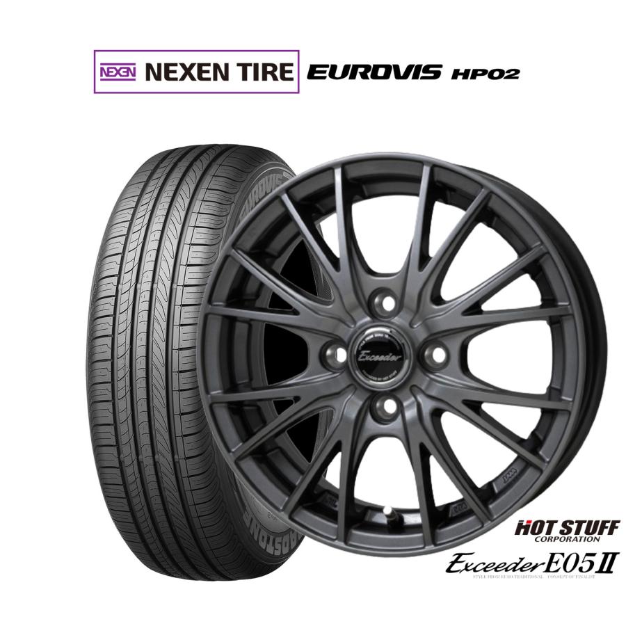 サマータイヤ ホイール4本セット ホットスタッフ エクシーダー E05II NEXEN ネクセン ロードストーン ユーロビズ HP02 155/65R14