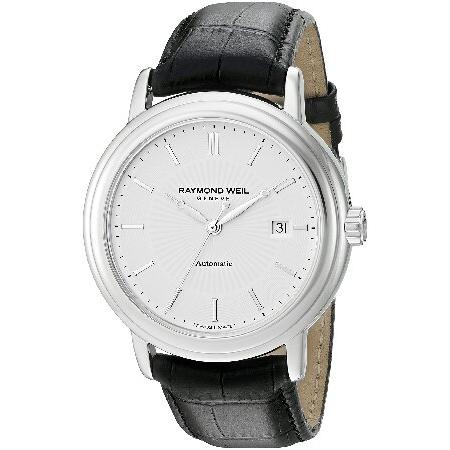 [レイモンド・ウィル] Raymond Weil 腕時計 Maestro Silver Dial Black Leather Mens Watch 自動巻 2847-STC-30001 [バンド調節工具＆高級セーム革セ 並行輸入品