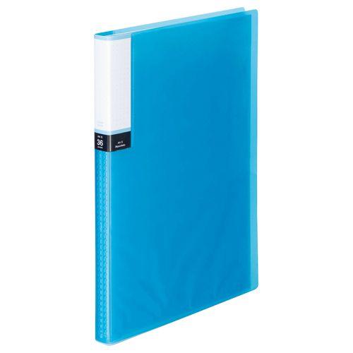 クリアブック(透明表紙) A4タテ 36ポケット 背幅20mm ブルー 1セット(30冊)