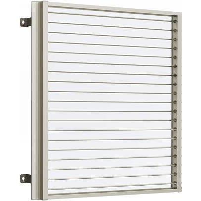 YKKAP窓まわり 目隠し 多機能ルーバー 上下同時可動タイプ[引き違い窓用] たて隙間隠し付枠：[幅455mm×高1250mm]【アル