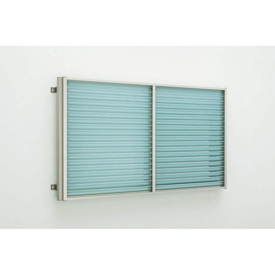 YKKAP窓まわり 目隠し 多機能ルーバー[ポリカルーバー] 上下分割可動タイプ[引き違い窓用] 標準枠：[幅1285mm×高950mm]