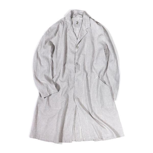 フランス軍タイプ麻綿混ワークコート グレー 2（メンズM）