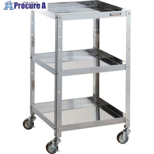 TRUSCO ステンレスワゴン クリーンラビット 75φウレタン車SUS金具 500×500×H880 3段 ▼393-3610 CRB-953SU 1台