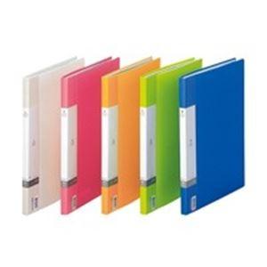 (業務用100セット) LIHITLAB クリアファイル/ポケットファイル 〔A4/A3〕 タテ型/サイドイン 40ポケット 固定式 G3401-6 黄緑 代引不可