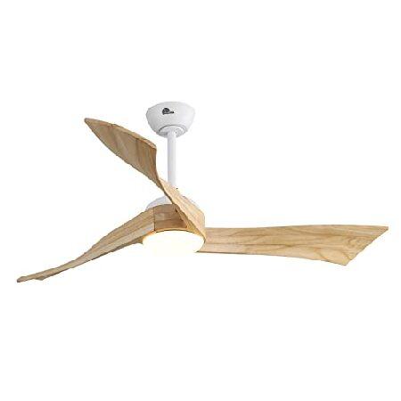 Sofucor Ceiling Fan 52 Inch Wood Ceiling Fan with Lights Remote Control Dimmable Light Reversible DC Motor Modern Ceiling Fan for Kitchen Bedroom Base