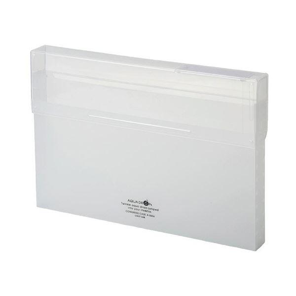 (まとめ）リヒトラブ AQUA DROPsコングレスケース A4 300枚収容 乳白 A-5024-1 1セット（6個）〔×5セット〕