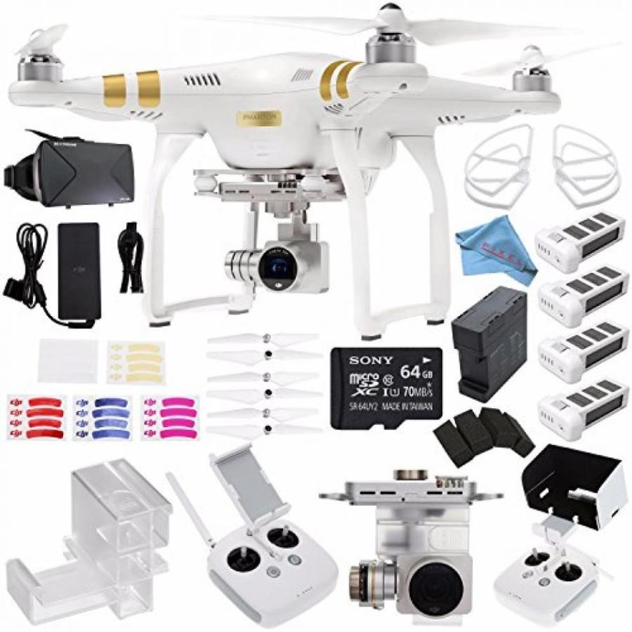 ドローン DJI Phantom 3 Professional Quadcopter with 4K Camera and 3-Axis Gimbal + Intelligent Flight Battery + DJI Battery Charging Hub + DJI 9450