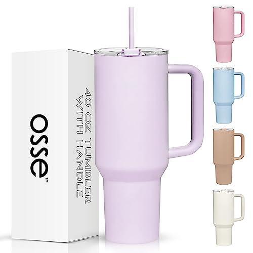 osse 40oz Tumbler with Handle and Straw Lid | Double Wall Vacuum Reusable S