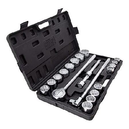 21ピース 3/4インチ ドライブソケットレンチ キャリーケース付き 45カーボンスチール