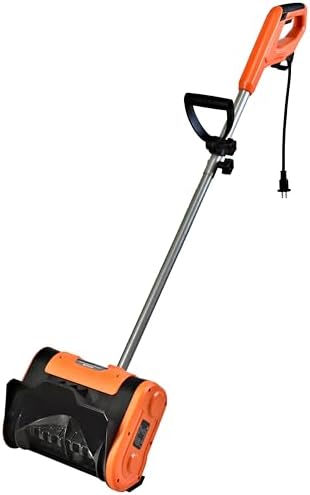 SuperHandy 電動除雪機 角度調整可能 17インチ クリアリング 幅 5.7インチ 吸気高さ 23フィート スロー カーブ鋸歯刃 48V-2Ah バッテリー ポータブルホイール 簡