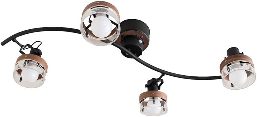 Ampoule シーリングライト バーライト 照明 おしゃれ 4灯 リビング LEDシーリングライト アイアン ダイニング 寝室 北欧 カフ