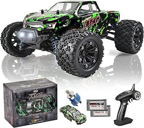 WIAORCHI 1:18 All Terrain RC Car, 36 KPH High Speed 4WD Electric Vehicle with 2.4 GHz Remote Control, 4X4 Waterproof Off-Road RC Trucks with 2 Recharg