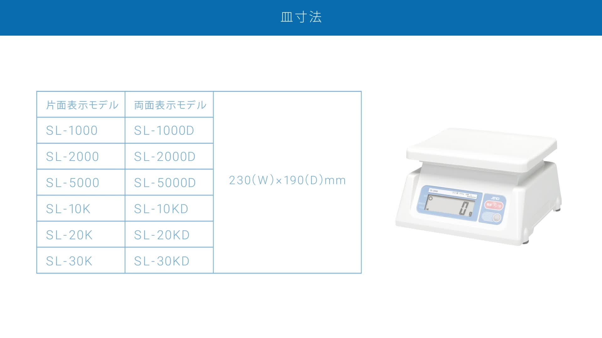 A＆D デジタルはかり SL1000D JCSS校正付 ■▼178-9417 SL1000DJA-00J00 1台