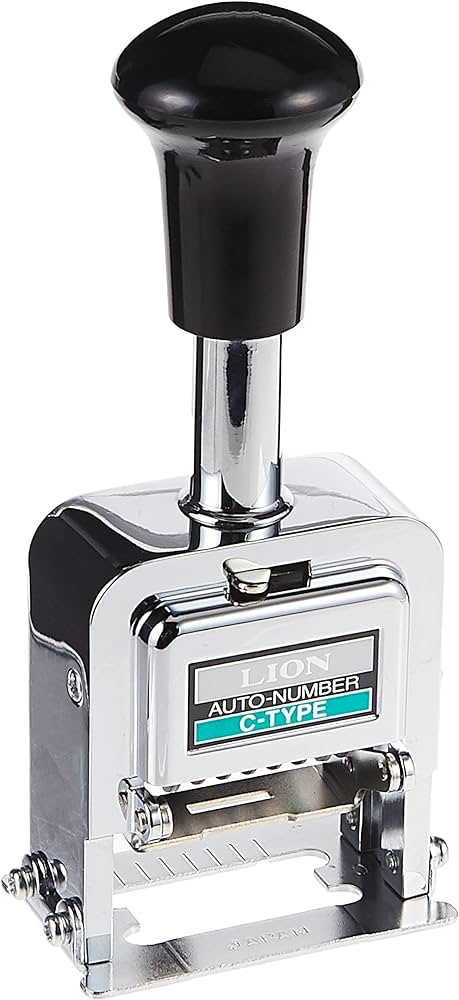 ライオン事務器 スタンプ ナンバリング C型 6桁 9様式 E字体 C-96