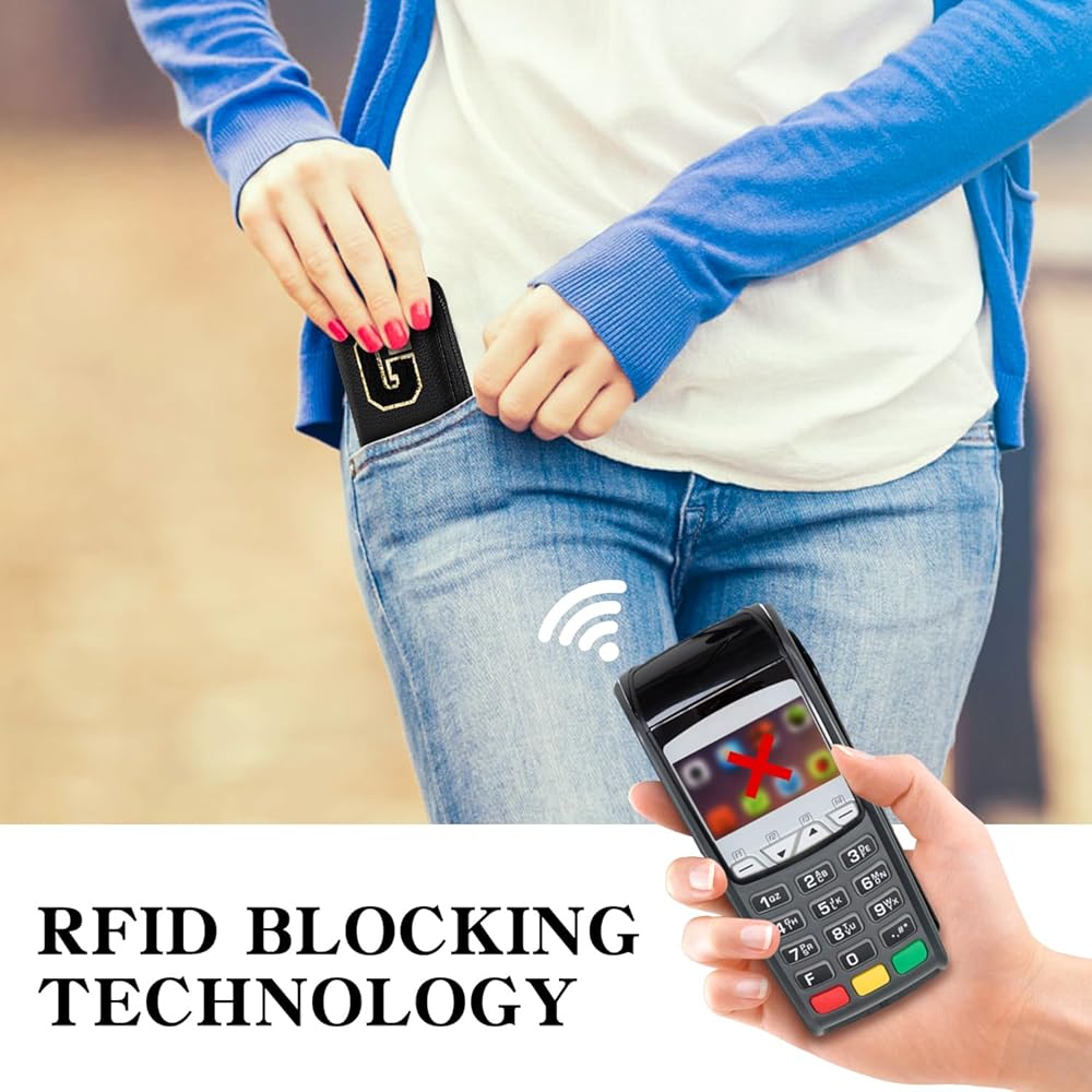 Lightbird Initial Genuine Leather Credit Card Holder Zipper Wall 並行輸入品