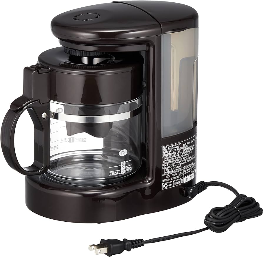 象印 コーヒーメーカー 4杯用 ガラス容器 水タンク固定式 ペーパーフィルター 珈琲通 0.54L ブラウン EC-TC40-TA
