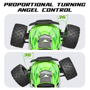 WIAORCHI 1:18 All Terrain RC Car, 36 KPH High Speed 4WD Electric Vehicle with 2.4 GHz Remote Control, 4X4 Waterproof Off-Road RC Trucks with 2 Recharg