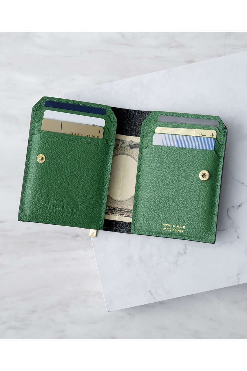 L’arcobalenoスマートカードウォレット LA501GT ゴートレザー ネイビー×ホワイト