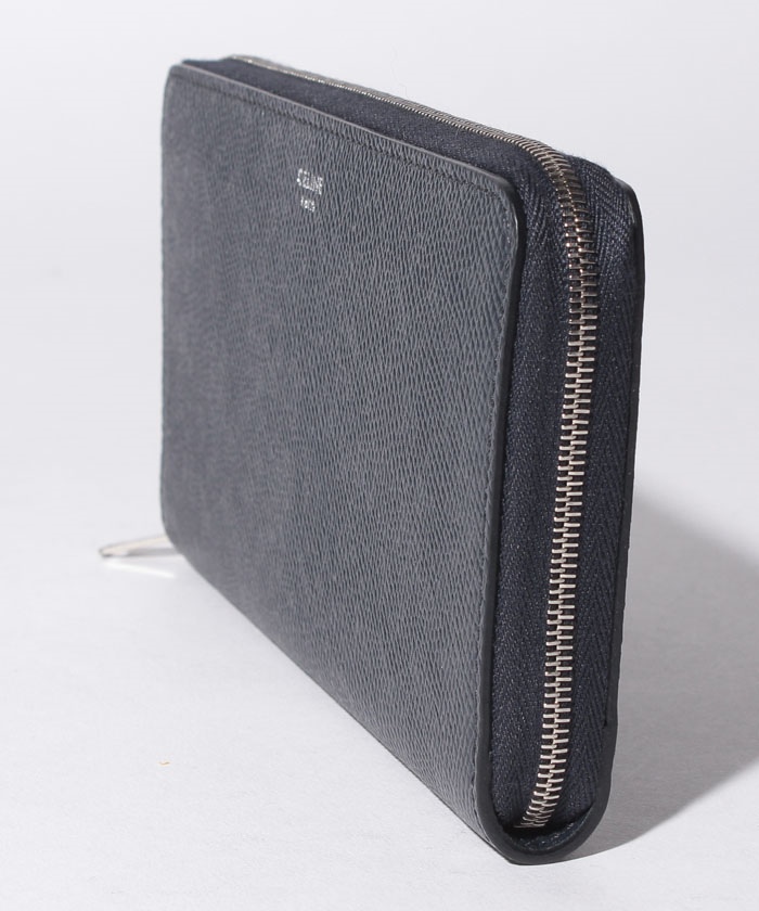 セリーヌ 長財布 財布 ファスナー付き レディース ロゴ ダークブラウン×レッド系 中古