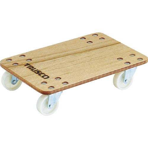 TRUSCO 合板平台車 プティカルゴ 900×450mm ゴム車 PC-4590G 1台 完成品