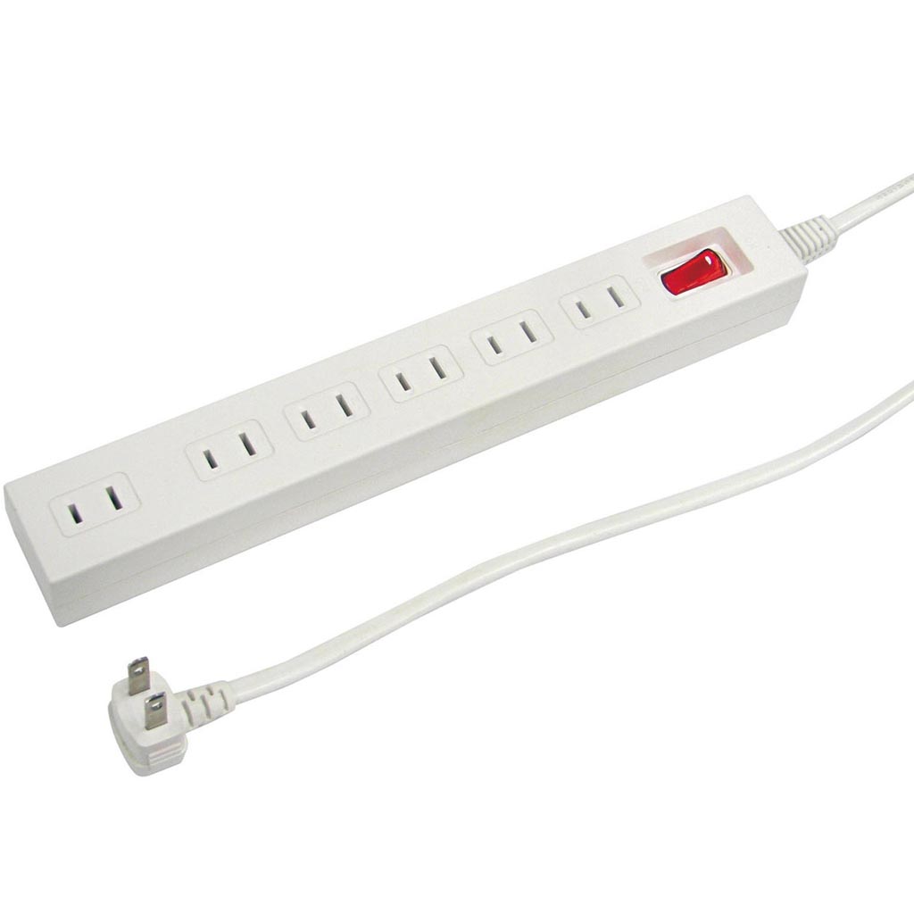 YAZAWA 6個口節電タップ0.3mホワイトH8S6603WHX5